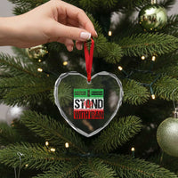I Stand With Iran Heart Crystal Glass Ornament Iranian People Freedom Protest