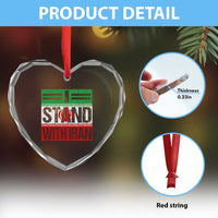 I Stand With Iran Heart Crystal Glass Ornament Iranian People Freedom Protest