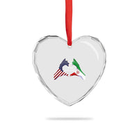 I Stand With Iran Heart Crystal Glass Ornament Support Iranian People For Peace