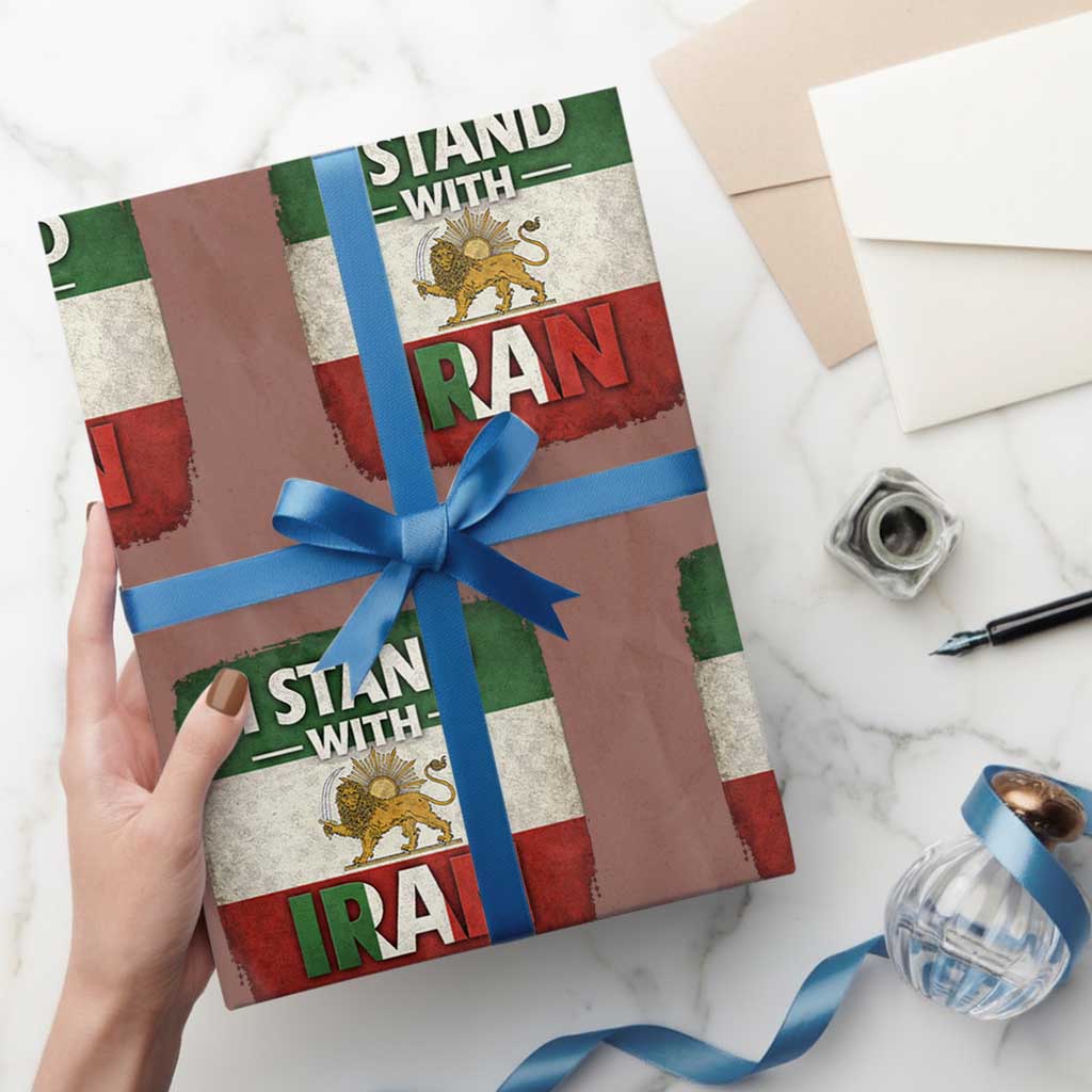 I Stand With Iran Wrapping Paper Roll Free Iran Support Persian Lion Flag
