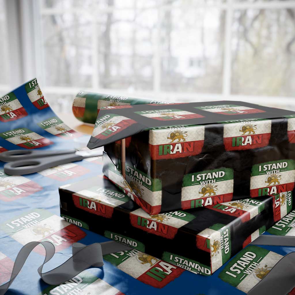 I Stand With Iran Wrapping Paper Roll Free Iran Support Persian Lion Flag