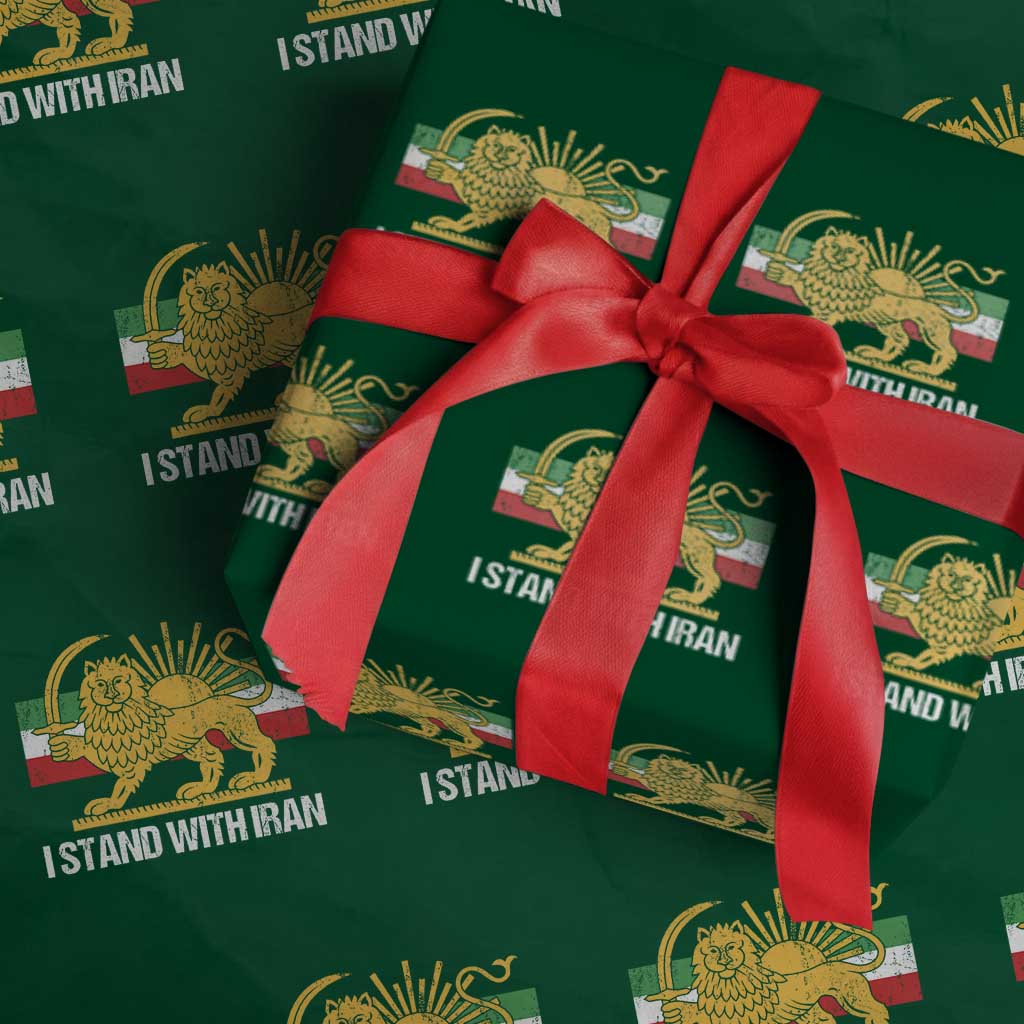 I Stand With Iran Wrapping Paper Roll Shir o Khorshid Lion And Sun Iran Persia
