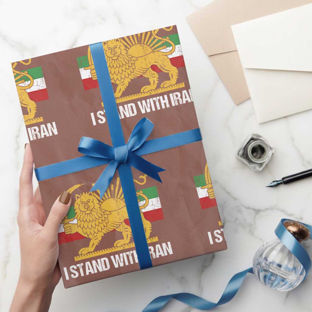 I Stand With Iran Wrapping Paper Roll Shir o Khorshid Lion And Sun Iran Persia