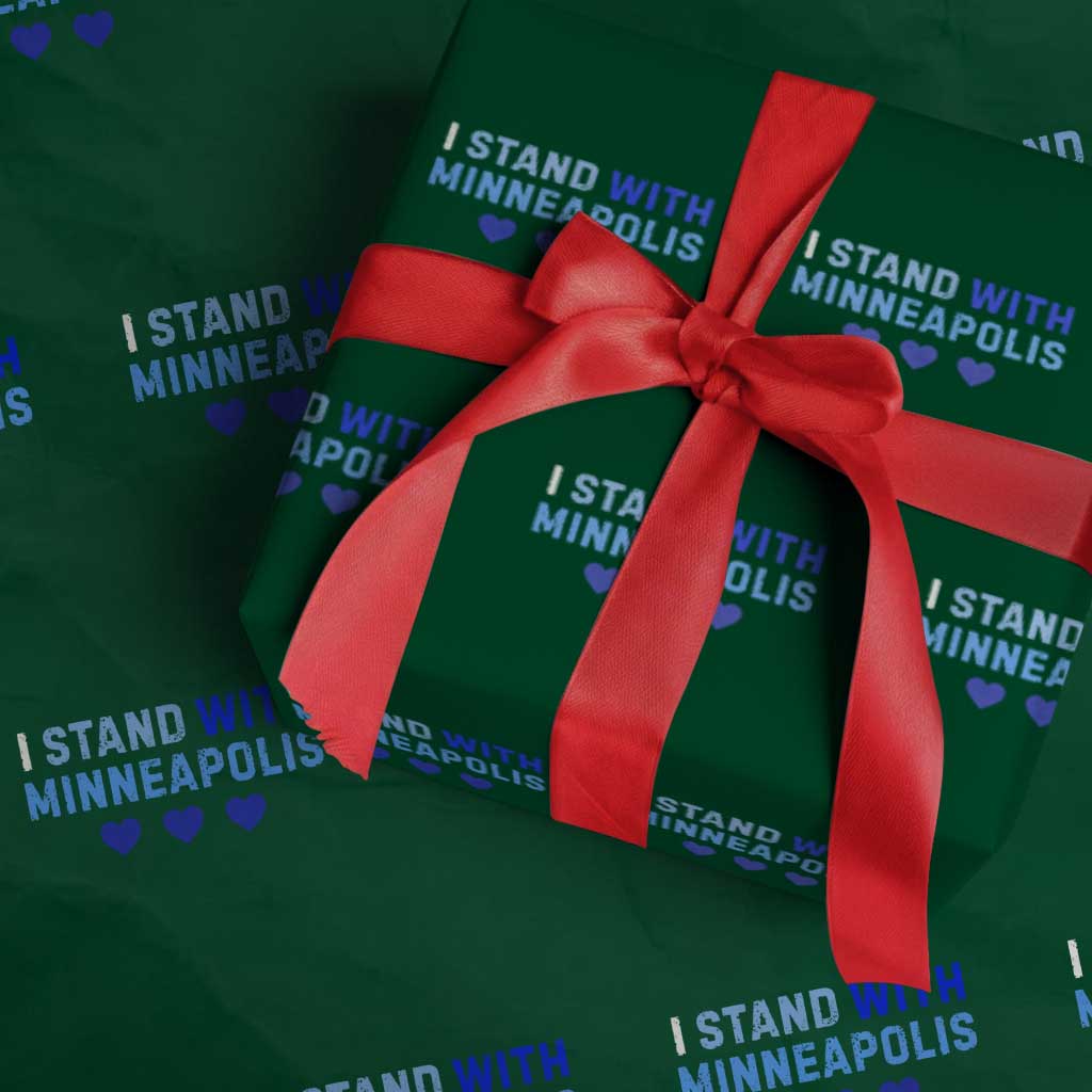 I Stand With Minneapolis Wrapping Paper Roll Blue Heart Solidarity Support Minnesota Strong