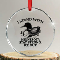 I Stand With Minnesota Crystal Glass Ornament Minnesota Anti ICE Immigration Protest