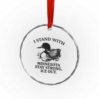 I Stand With Minnesota Crystal Glass Ornament Minnesota Anti ICE Immigration Protest