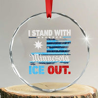 I Stand With Minnesota Crystal Glass Ornament Minnesota Flag Anti ICE Immigration Protest