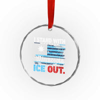 I Stand With Minnesota Crystal Glass Ornament Minnesota Flag Anti ICE Immigration Protest