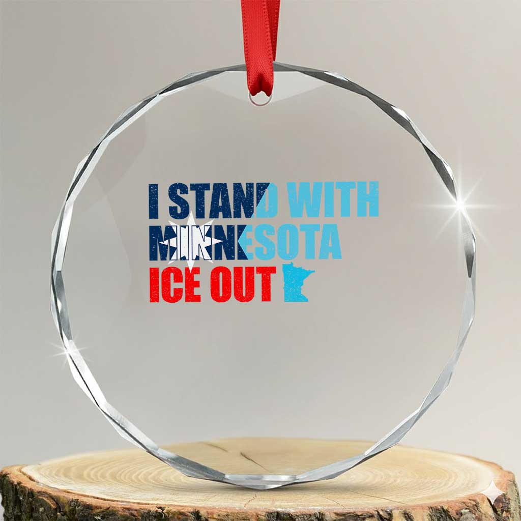 I Stand With Minnesota Crystal Glass Ornament Minnesota Resist Anti ICE Immigration Protest