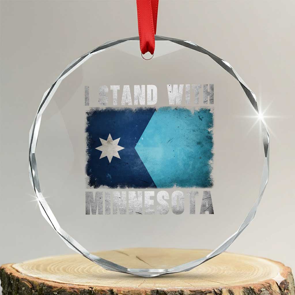 I Stand With Minnesota Crystal Glass Ornament MN State Support Political Protest