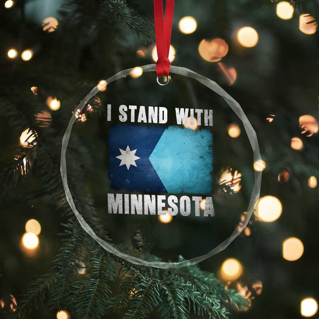 I Stand With Minnesota Crystal Glass Ornament MN State Support Political Protest
