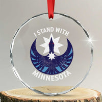 I Stand With Minnesota Crystal Glass Ornament Rebel Common Loon Minnesota Protest