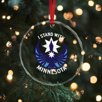 I Stand With Minnesota Crystal Glass Ornament Rebel Common Loon Minnesota Protest