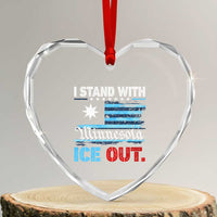 I Stand With Minnesota Heart Crystal Glass Ornament Minnesota Flag Anti ICE Immigration Protest