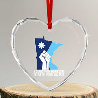 I Stand With Minnesota Heart Crystal Glass Ornament Minnesota Flag Anti ICE Immigration Protest Resist