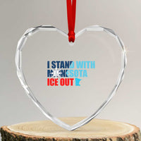 I Stand With Minnesota Heart Crystal Glass Ornament Minnesota Resist Anti ICE Immigration Protest