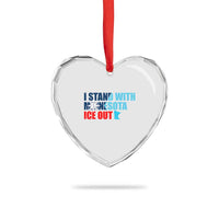 I Stand With Minnesota Heart Crystal Glass Ornament Minnesota Resist Anti ICE Immigration Protest