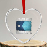 I Stand With Minnesota Heart Crystal Glass Ornament MN State Support Political Protest