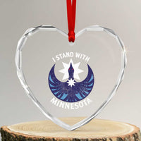 I Stand With Minnesota Heart Crystal Glass Ornament Rebel Common Loon Minnesota Protest