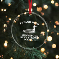 I Stand With Minnesota Resist Loon Crystal Glass Ornament Stay Strong Ice Out Protest