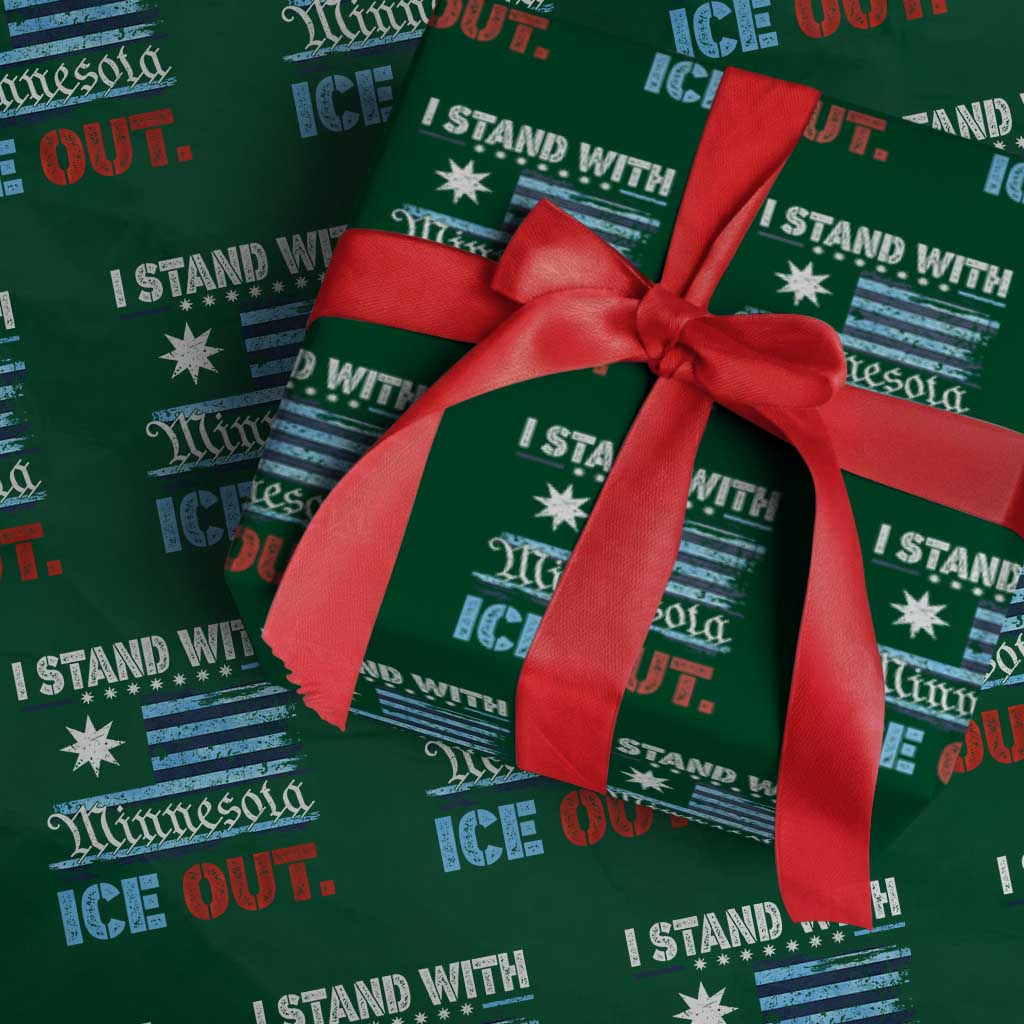I Stand With Minnesota Wrapping Paper Roll Minnesota Flag Anti ICE Immigration Protest