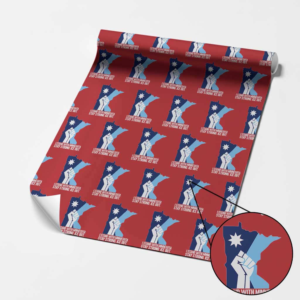 I Stand With Minnesota Wrapping Paper Roll Minnesota Flag Anti ICE Immigration Protest Resist