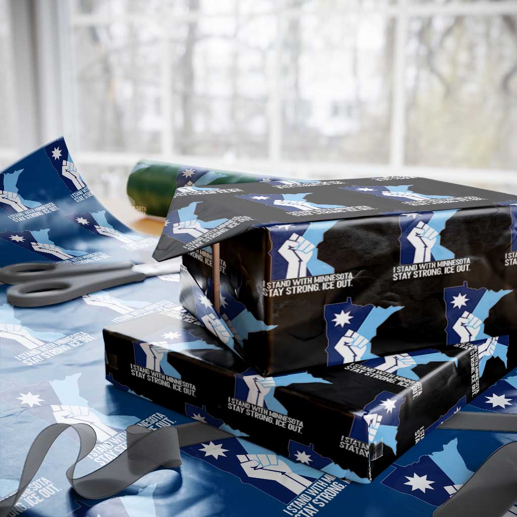 I Stand With Minnesota Wrapping Paper Roll Minnesota Flag Anti ICE Immigration Protest Resist