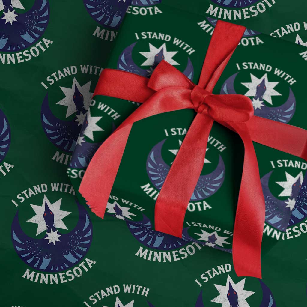 I Stand With Minnesota Wrapping Paper Roll Rebel Common Loon Minnesota Protest