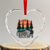 I Stand With The NPS Heart Crystal Glass Ornament National Park Support Park Rangers - Wonder Print Shop