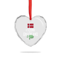 I Stand With The People of Iran Heart Crystal Glass Ornament Iranian Revolution Freedom Supporter
