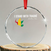 I Stand With Traoré Crystal Glass Ornament Burkina Faso Peace Dove TS02