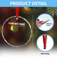 I Stand With Traoré Crystal Glass Ornament Burkina Faso Peace Dove TS02