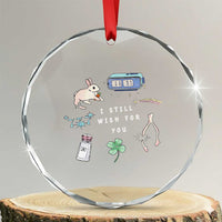I Still Wish for You Lucky Rabbit 1111 Stars Clover Signs Crystal Glass Ornament