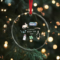 I Still Wish for You Lucky Rabbit 1111 Stars Clover Signs Crystal Glass Ornament