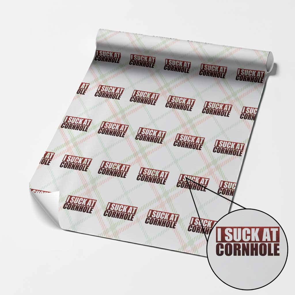 I Suck At Cornhole Wrapping Paper Roll Funny Bean Bag Toss Game
