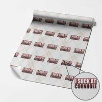 I Suck At Cornhole Wrapping Paper Roll Funny Bean Bag Toss Game