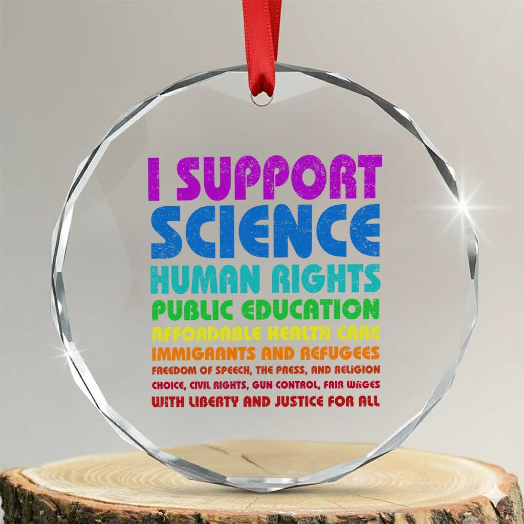 I Support Progressive Liberal Democratic Causes Protest Crystal Glass Ornament