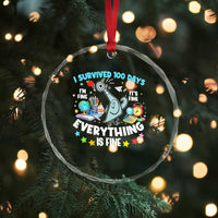 I Survived 100 Days Of School Crystal Glass Ornament Funny Pigeon 100th Day Teacher
