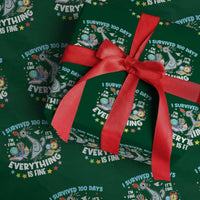 I Survived 100 Days Of School Wrapping Paper Roll Funny Pigeon 100th Day Teacher