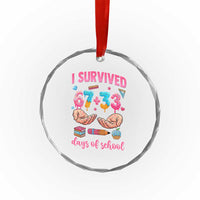 I Survived 67 33 Days Of School Crystal Glass Ornament Funny 100 Days of School 67 Ice Cream Drip - Wonder Print Shop