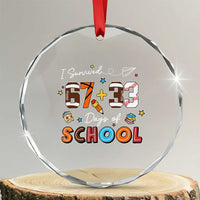 I Survived 67 33 Days Of School Crystal Glass Ornament Funny 100th Days of School 67 Sport Lover - Wonder Print Shop