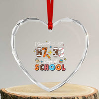 I Survived 67 33 Days Of School Heart Crystal Glass Ornament Funny 100th Days of School 67 Sport Lover - Wonder Print Shop