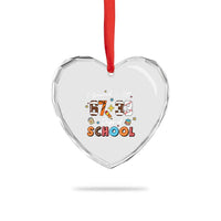 I Survived 67 33 Days Of School Heart Crystal Glass Ornament Funny 100th Days of School 67 Sport Lover - Wonder Print Shop
