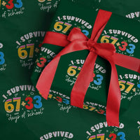 I Survived 67 33 Days Of School Wrapping Paper Roll Funny Six Seven Meme Boys Kids 100th Day