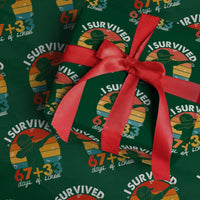 I Survived 67 33 Days Of School Wrapping Paper Roll Funny Six Seven Meme Math Teacher Kids 100th Day