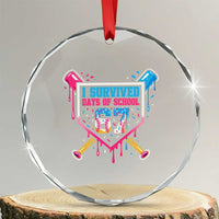 I Survived 67 Days Of School Baseball Ice Cream Crystal Glass Ornament Funny Christmas Six Seven Meme - Wonder Print Shop