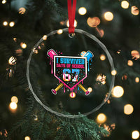 I Survived 67 Days Of School Baseball Ice Cream Crystal Glass Ornament Funny Christmas Six Seven Meme - Wonder Print Shop