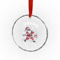 I Survived 67 Days Of School Baseball Santa Crystal Glass Ornament Funny Christmas Six Seven Meme - Wonder Print Shop
