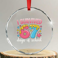 I Survived 67 Days of School Crystal Glass Ornament Cute 6 7 Six Seven Chaos Survivor for Students Teachers - Wonder Print Shop