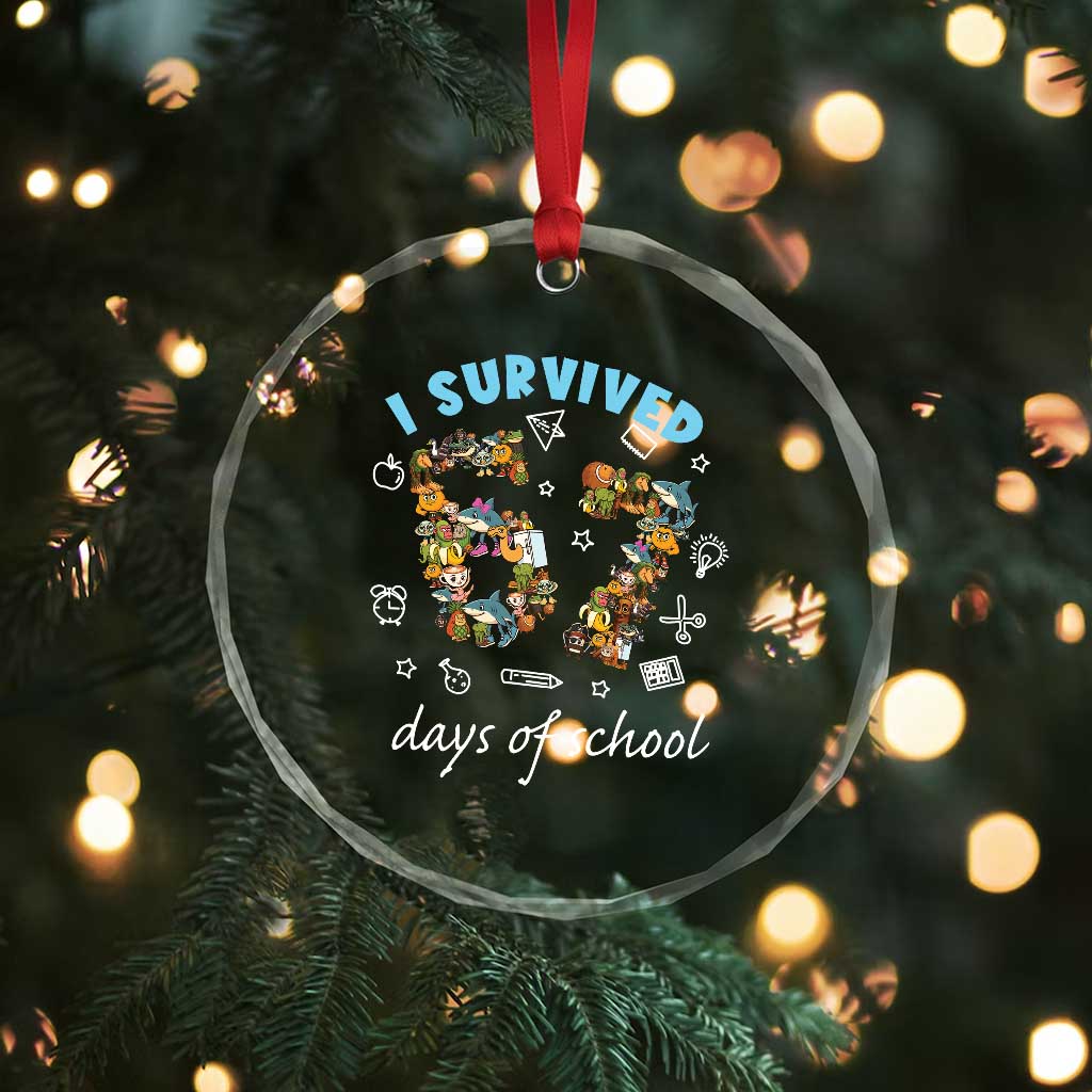 I Survived 67 Days of School Funny Six Seven Italian Brainrot Crystal Glass Ornament - Wonder Print Shop